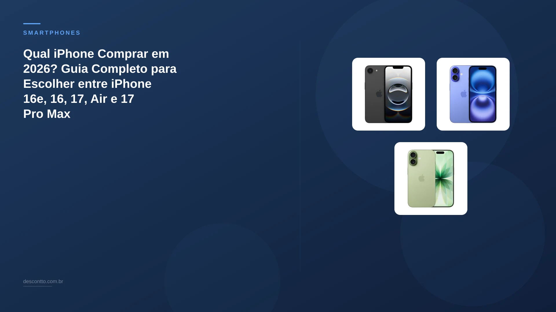Qual iPhone Comprar em 2026? Guia Completo para Escolher entre iPhone 16e, 16, 17, Air e 17 Pro Max
