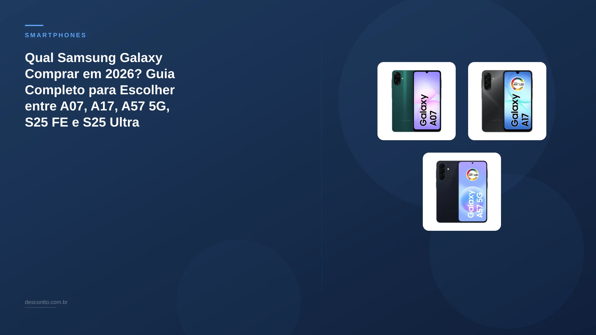 Qual Samsung Galaxy Comprar em 2026? Guia Completo para Escolher entre A07, A17, A57 5G, S25 FE e S25 Ultra