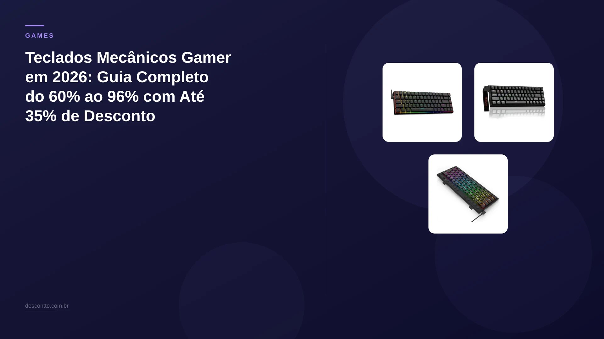 Teclados Mecânicos Gamer em 2026: Guia Completo do 60% ao 96% com Até 35% de Desconto
