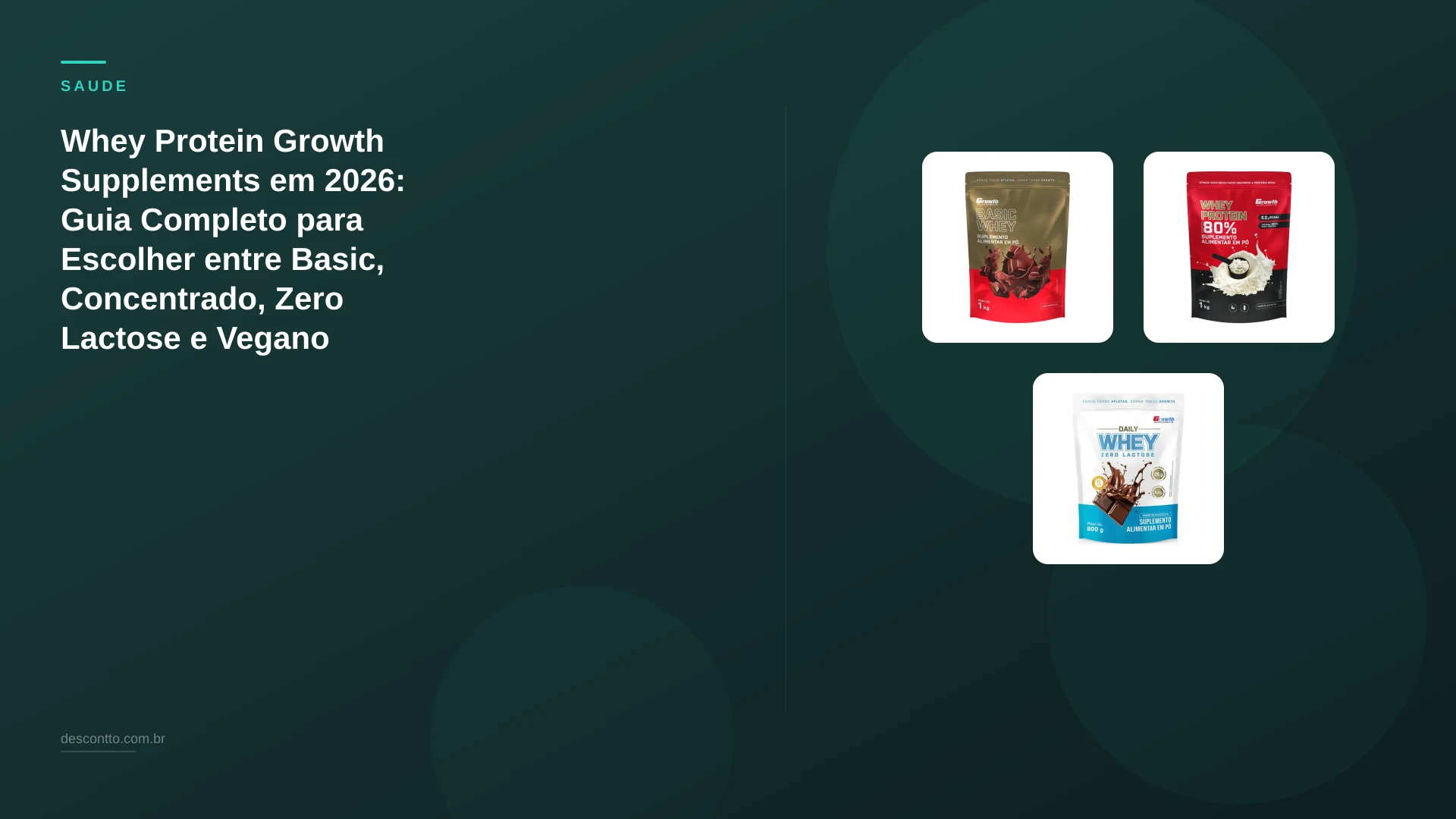 Whey Protein Growth Supplements em 2026: Guia Completo para Escolher entre Basic, Concentrado, Zero Lactose e Vegano